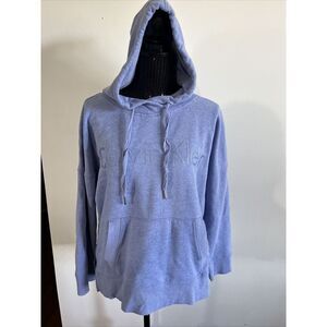 Calvin Klein‎ Hoodie Women MED Blue Sweatshirt Kangaroo Pocket Embroidered Logo